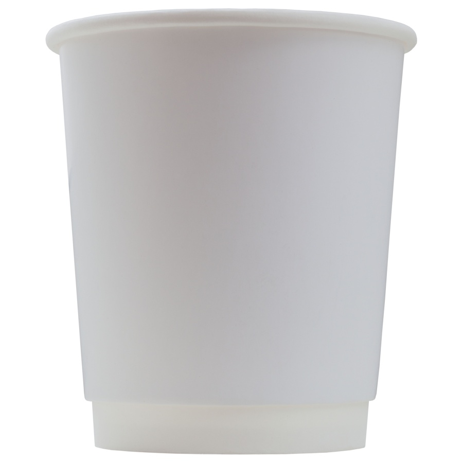 Tek kullanımlık çift duvarlı karton bardak beyaz 8 oz (250 ml)