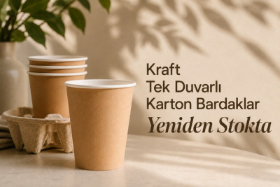 Kraft Tek Duvarlı Karton Bardaklar Yeniden Stokta