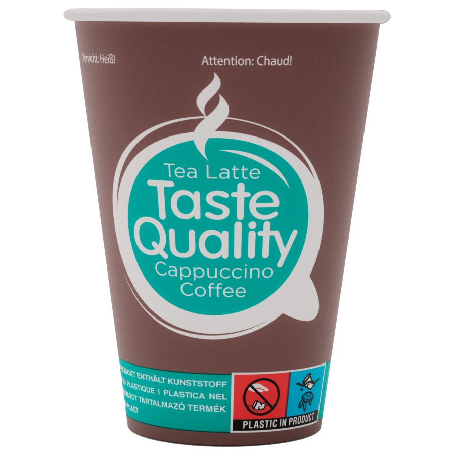 Tek kullanımlık otomat karton bardak "Taste Quality" 7 oz (200 ml)